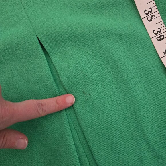 (fits 10-12ish) Late 60s/Early 70s Vintage Kelly Green LS Mockneck Stretch Gown - Picture 11 of 12